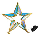 Pearl and Pine Garden Statue, LED RGB Color Changing Statue, Star, 14"H