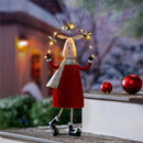 Christmas Vacation Garden Statue, LED Metal Statue, Star Deer, 24"H