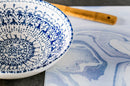 Woven Vinyl PVC Placemat, Blue Marble, Set of 4,2pm003