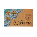 Beach Vibes Only Coir Mat with Rubber Embossed Flip Flops