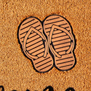 Beach Vibes Only Coir Mat with Rubber Embossed Flip Flops