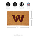 Washington Commanders Large Full Color Coir Mat, 36"x24"