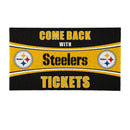 28" x 16" PVC Trapper Mat, Come Back with Tickets, Pittsburgh Steelers