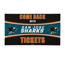 28" x 16" PVC Trapper Mat, Come Back with Tickets, San Jose Sharks
