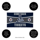 28" x 16" PVC Trapper Mat, Come Back with Tickets, Winnipeg Jets