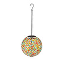 8" Solar Hanging Mosaic Gazing Ball, Colorful Leaves