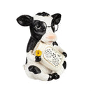 Petal & Plow Garden Statue, Solar Cow with Glasses, 8"H