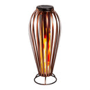 16"H Solar Flame Lantern, Bronze Oblong