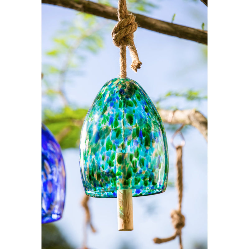 Art Glass Speckle Turquoise Bell Chime,2wc1823