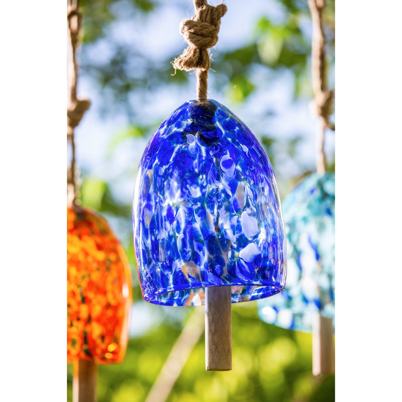 Art Glass Speckle Deep Blue Bell Chime,2wc1824