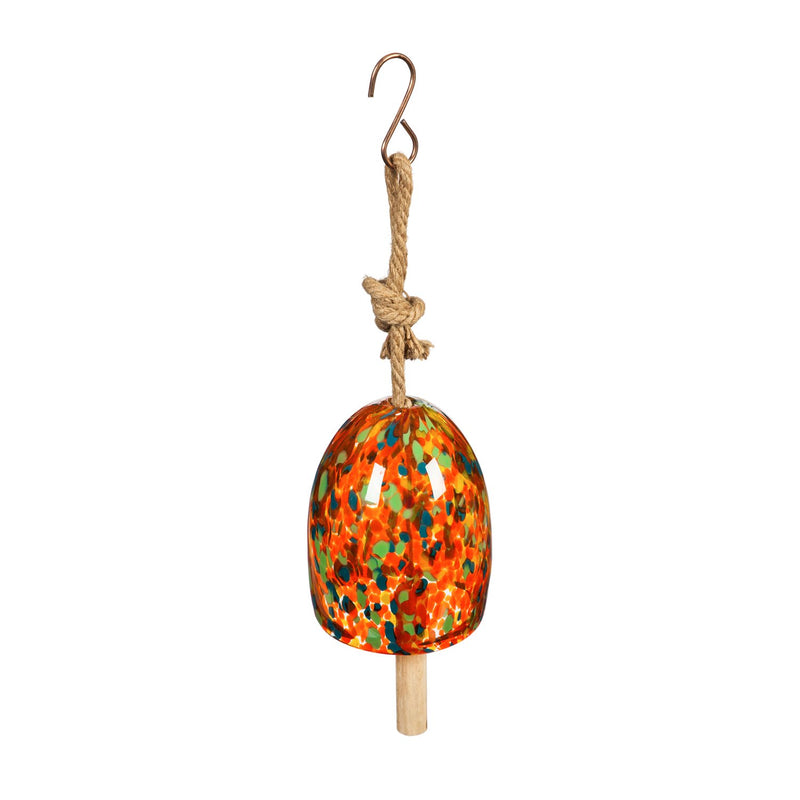 Art Glass Speckle Orange Bell Chime,2wc1825