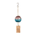 Ombre Blue and Purple Art Glass Wind Bell, Faith