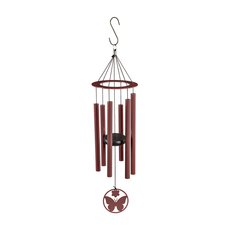 27"H Laser Cut Metal Hand Tuned Windchime, Butterfly, Scale "C",2wc2124