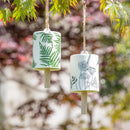 Garden of Wonder Garden Bell, Ceramic Bell with Rope, Dandelion & Fern Leaves, Set of 2