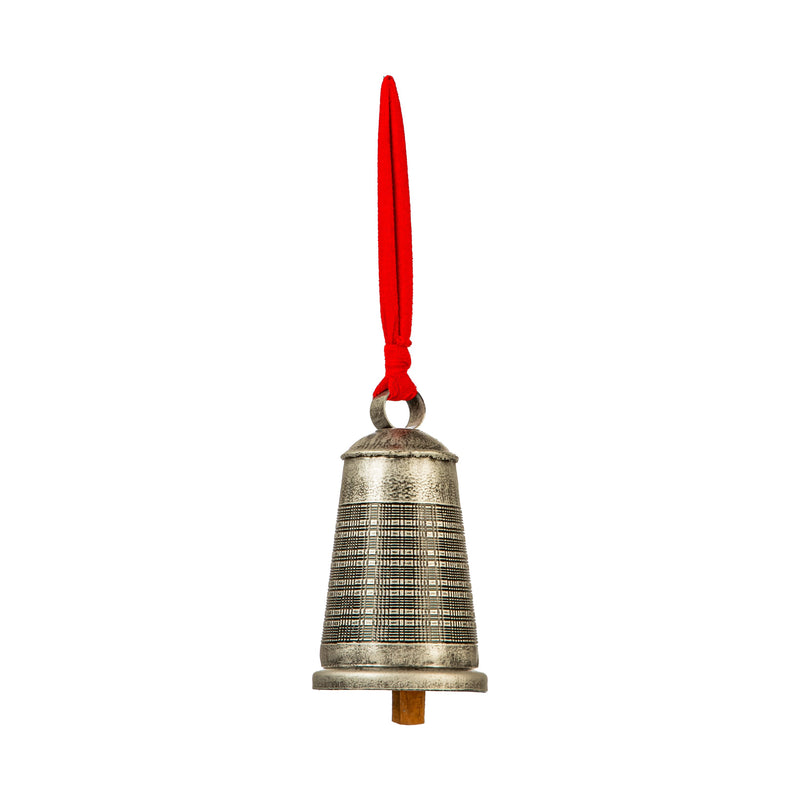 Evergreen Wind,8" Debossed Metal Bell,4x4x14 Inches