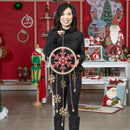 Evergreen Wind,36" Metal Beaded Holiday Wind Chime,11x1x36 Inches