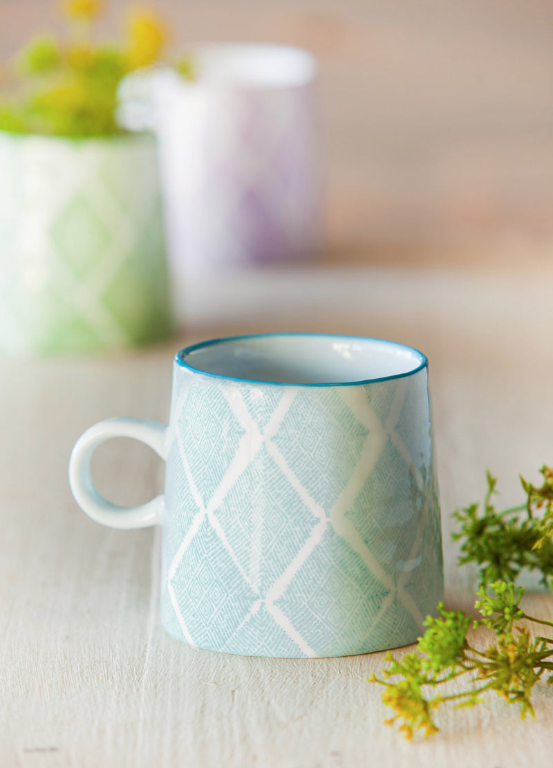 Evergreen Tabletop,Ceramic Cup, 10 OZ, Light Blue Capri,4.5x3.5x3.5 Inches