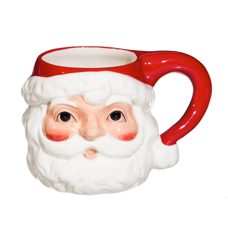 Evergreen Home Accents,Vintage Santa Ceramic Cup,5.75x4.375x3.875 Inches