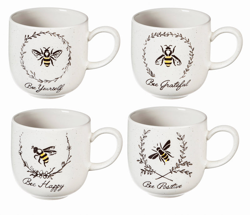 Ceramic Cup, 12 OZ, Bee Sayings, 4 Asst,3amh055