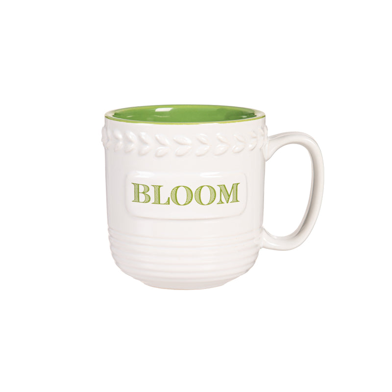 Evergreen Home Accents,16oz Ceramic Cup w/ Gift Box, Bloom,3.82x5.2x3.9 Inches