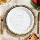 Baking Spirits Bright Plate Gingerbread Snowflake Shaped Embossed Ceramic Salad Plate, 9"