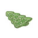 Shades of Green Plate Tree Shaped Embossed Ceramic Appetizer Plate, 8.25"