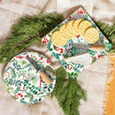 VivaStyle Serving Board, Wooden Cheese Board with Knife, Festive Foliage, Asst of 2