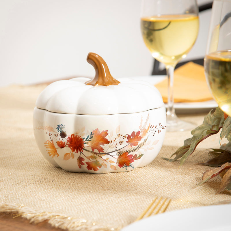 Ceramic Pumpkin Bowl with Lid,3bl046