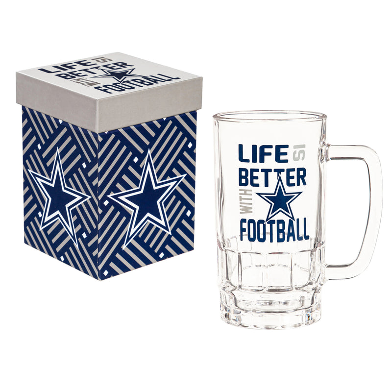 Glass Tankard Cup, with Gift Box, Dallas Cowboys,3br3808