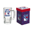 Glass Tankard Cup with Gift Box, New York Rangers