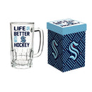 Glass Tankard Cup with Gift Box, Seattle Kraken