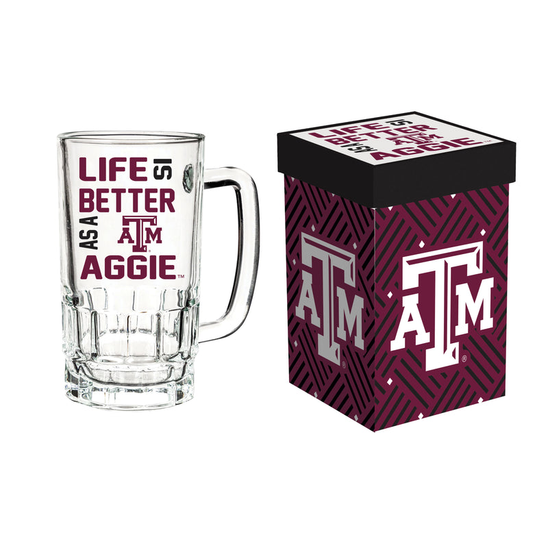 Glass Tankard Cup, with Gift Box, Texas A&M,3br969