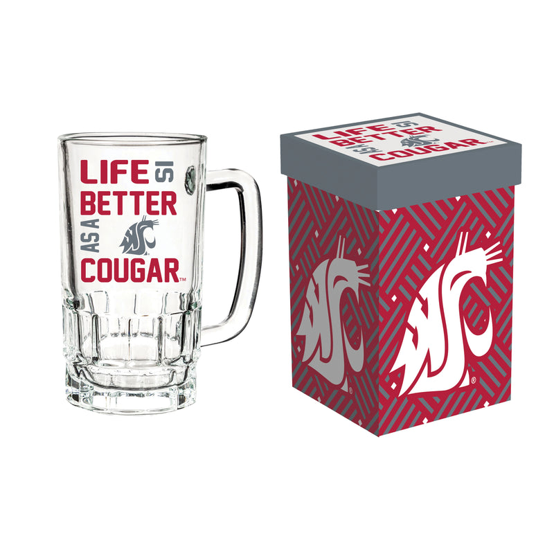 Glass Tankard Cup, with Gift Box, Washington State University,3br998