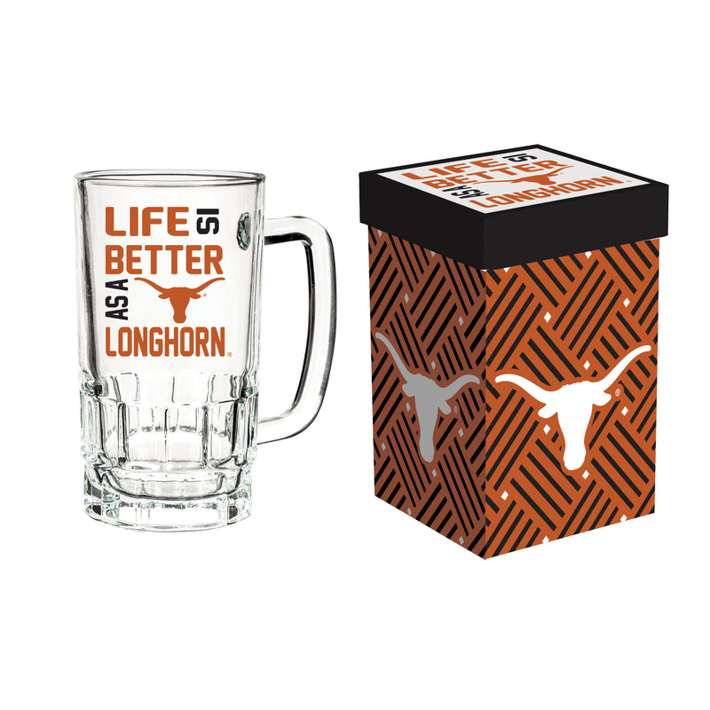 Glass Tankard Cup, with Gift Box, University of Texas,3br999