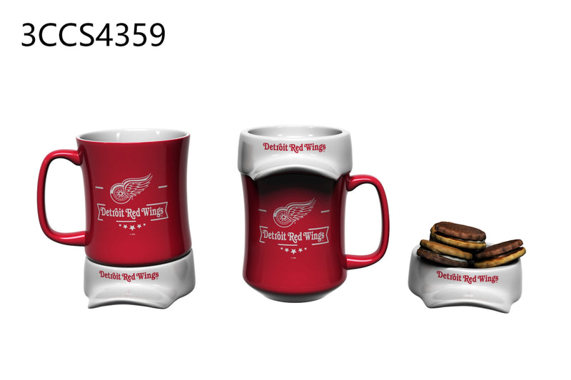 Evergreen Home Accents,11oz. Ceramic Cup and Coaster Gift Set, Detroit Red Wings,5.11x5.31x5.83 Inches