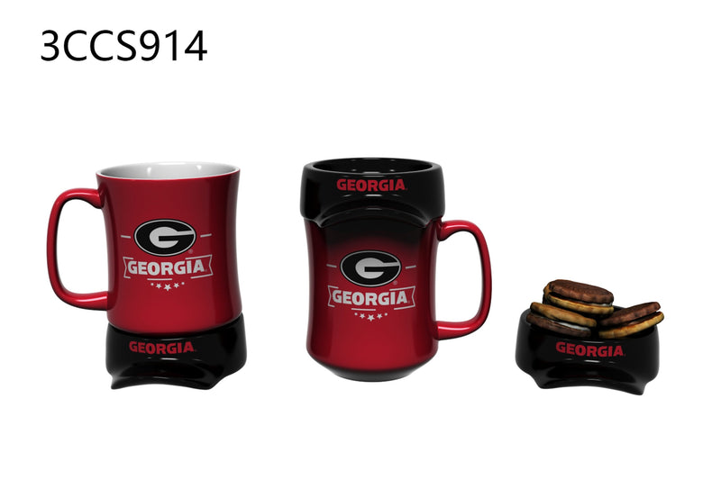 11oz. Ceramic Cup and Coaster Gift Set, University of Georgia,3ccs914