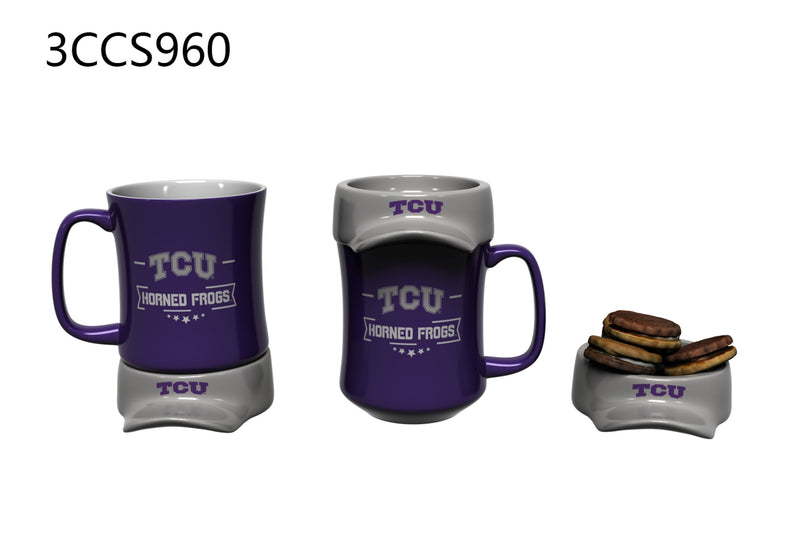 11oz. Ceramic Cup and Coaster Gift Set, Texas Christian University,3ccs960