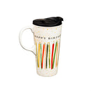 Ceramic Travel Cup, 17 OZ. ,w/box, Happy Birthday