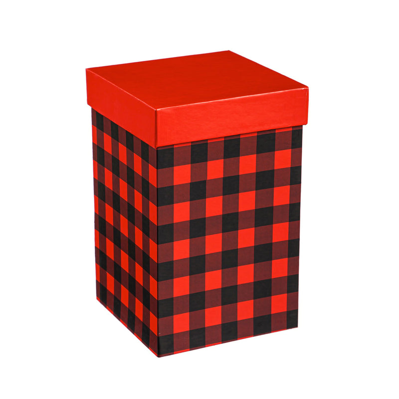 Ceramic Travel Cup, 17 OZ. ,w/box, Red & Black Buffalo Plaid,3ctc01096