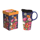 Ceramic Travel Cup, 17 OZ., w/box, Wildflower Garden