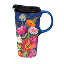 Ceramic Travel Cup, 17 OZ., w/box, Wildflower Garden