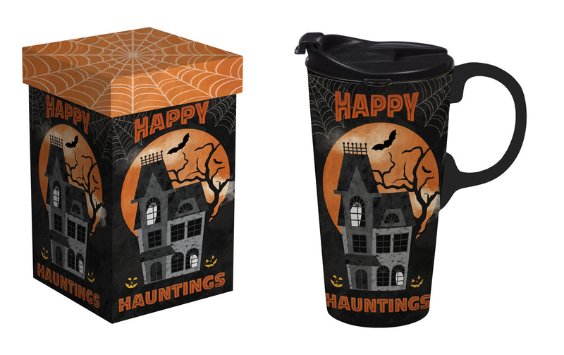 Ceramic Perfect Travel Cup, 17oz, w/ Gift Box, Happy Hauntings,3ctc019843