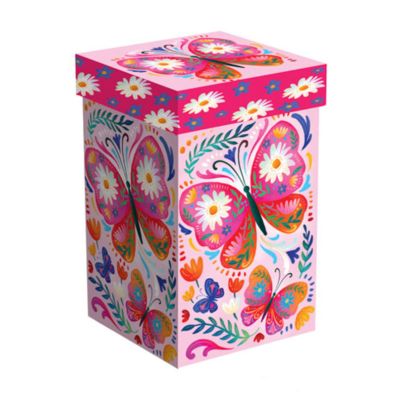 Ceramic Perfect Travel Cup, 17oz., w/ Gift Box, Floral Butterfly,3ctc100464