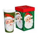 Traditional Santa Travel Cup Ceramic Perfect Cup, Jolly Santa, 17oz, Gift Box
