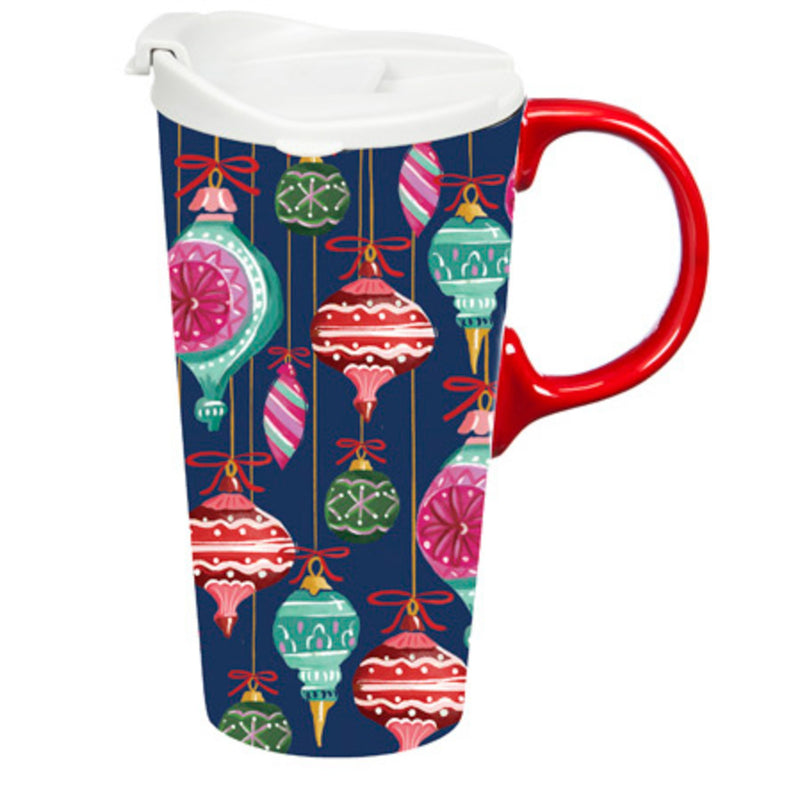 Ceramic Perfect Travel Cup, 17oz, w/ Gift Box, Ornaments,3ctc10142