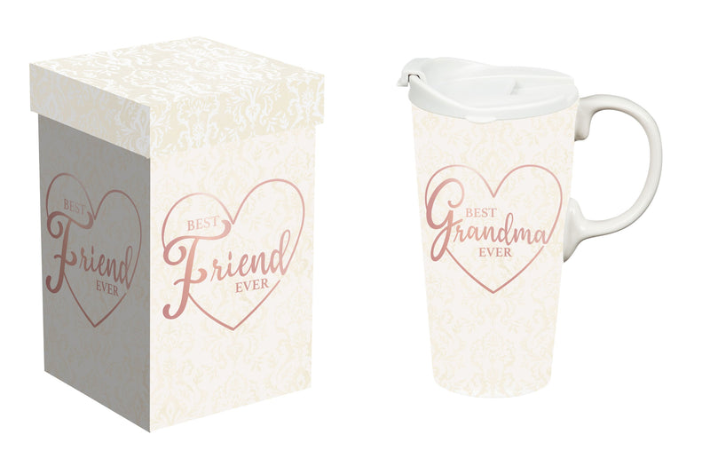 Ceramic Perfect Travel Cup, 17oz, w/ Gift Box, Best Friend Ever,3ctc104845f