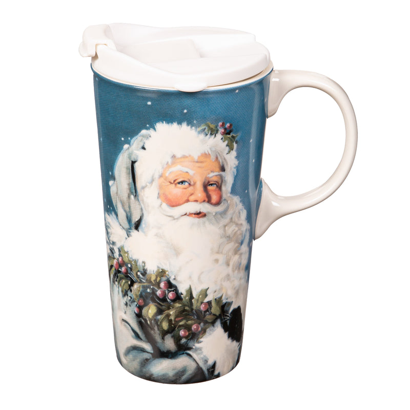 Ceramic Perfect Travel Cup, 17oz, w/ Gift Box, Santa,3ctc109846