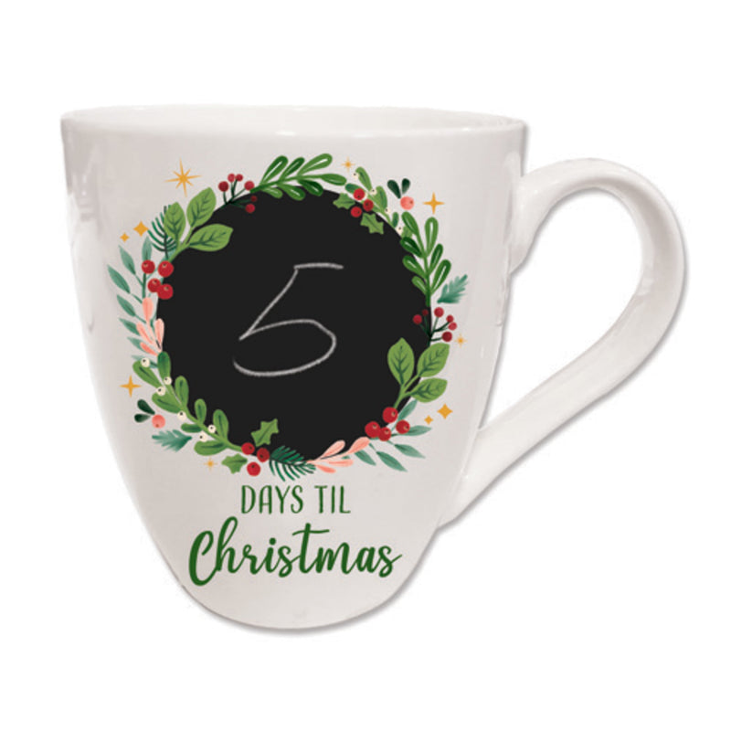 17oz Ceramic Cup with Advent Chalkboard and Ornament Giftset,3dwg032