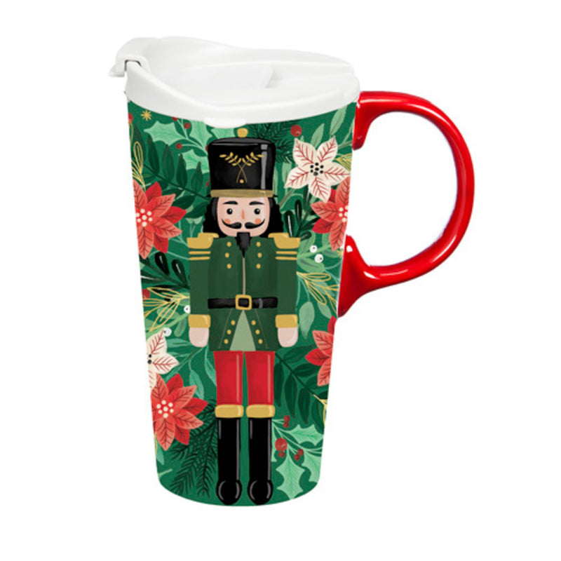 Ceramic Perfect Travel Cup and Puzzle Giftset, 17oz, Nutcracker,3dwg044