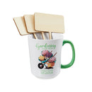 Ceramic Cup of Awesome Gardener Giftset, 17oz, w/ Plant Picks and Box,3dwg046